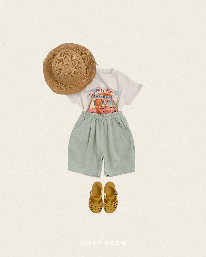 Oott Bebe - Korean Baby Fashion - #babyootd - Olive Linen Pants - 3