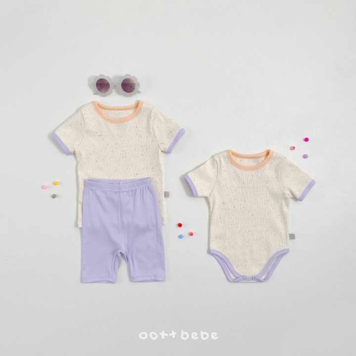 Oott Bebe - Korean Baby Fashion - #babyoutfit - Crayon Ribbed Suit - 6
