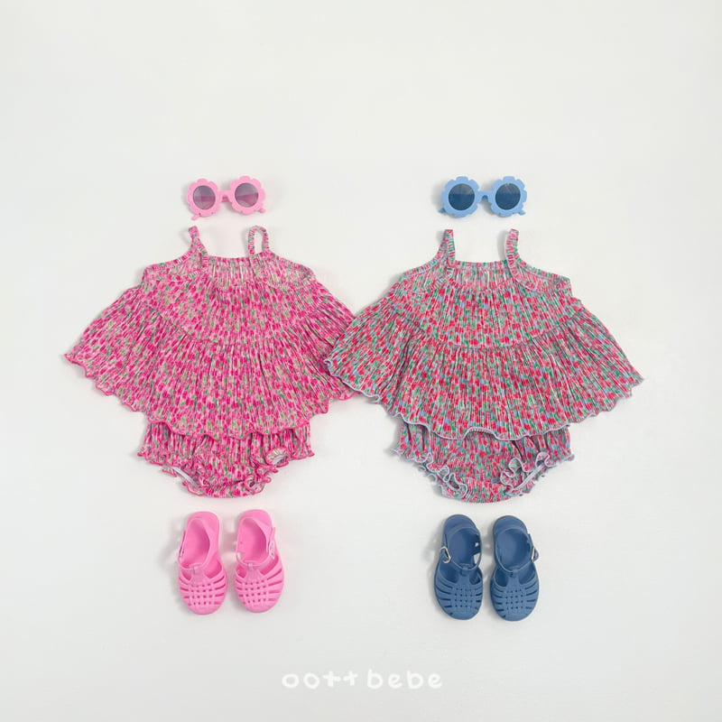 Oott Bebe - Korean Baby Fashion - #babyoutfit - Daisy Pleated Bloomer Set