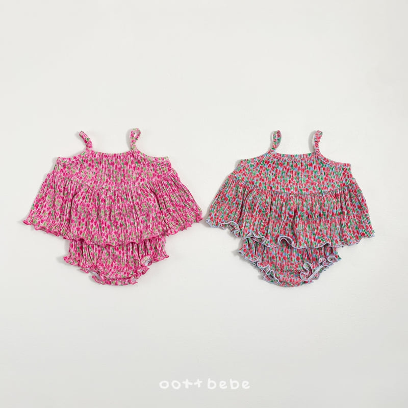 Oott Bebe - Korean Baby Fashion - #babyoutfit - Daisy Pleated Bloomer Set - 2