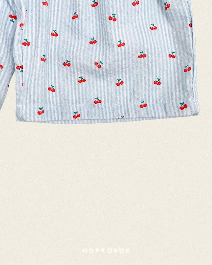 Oott Bebe - Korean Baby Fashion - #babyoutfit - Cherry Stripe Pants - 9