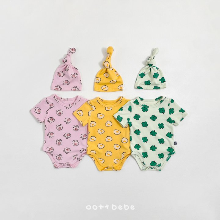 Oott Bebe - Korean Baby Fashion - #babywear - Happy Friends Suit Bonnet Set