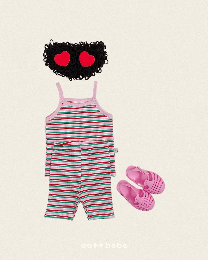Oott Bebe - Korean Baby Fashion - #babywear - Rainbow Strap Sleeveless Set - 3
