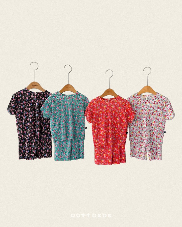 Oott Bebe - Korean Baby Fashion - #babywear - Flower Pleats Set