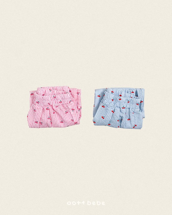 Oott Bebe - Korean Baby Fashion - #babywear - Cherry Stripe Pants - 11