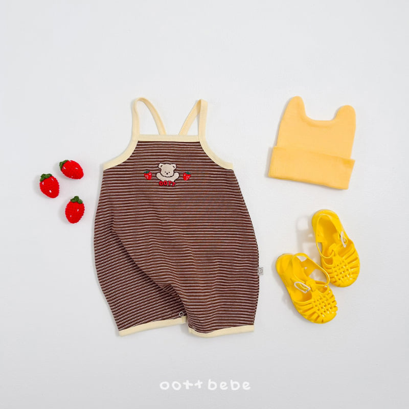 Oott Bebe - Korean Baby Fashion - #onlinebabyboutique - Strawberry Choco Suit - 2