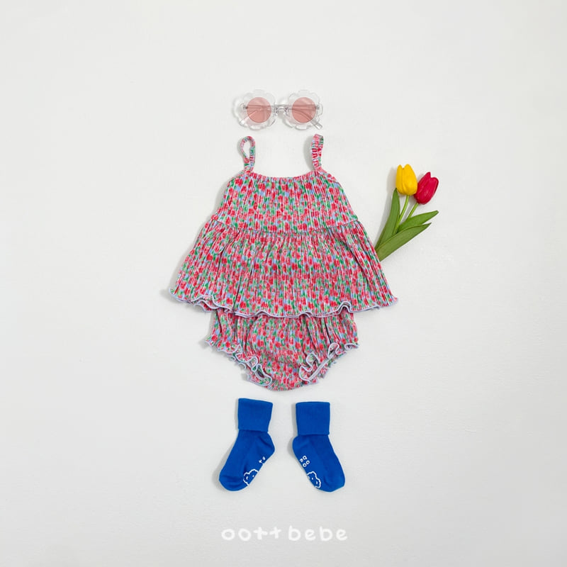 Oott Bebe - Korean Baby Fashion - #babywear - Daisy Pleated Bloomer Set - 4