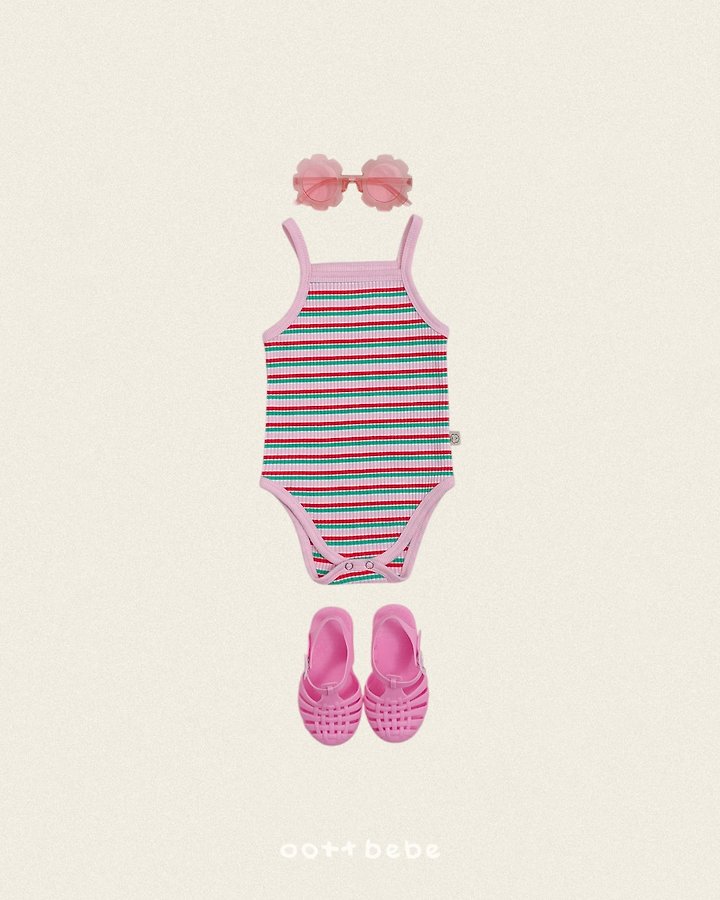 Oott Bebe - Korean Baby Fashion - #onlinebabyboutique - Rainbow Sleeveless Suit - 5