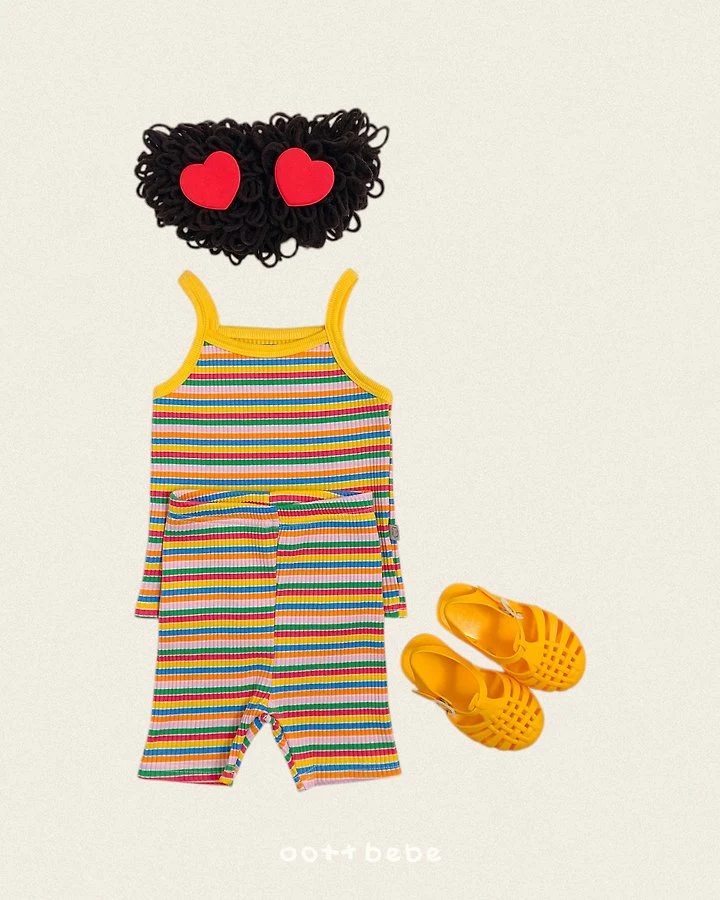 Oott Bebe - Korean Baby Fashion - #babywear - Rainbow Strap Sleeveless Set - 4