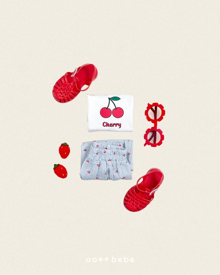 Oott Bebe - Korean Baby Fashion - #onlinebabyboutique - Cherry Puff Tee - 11