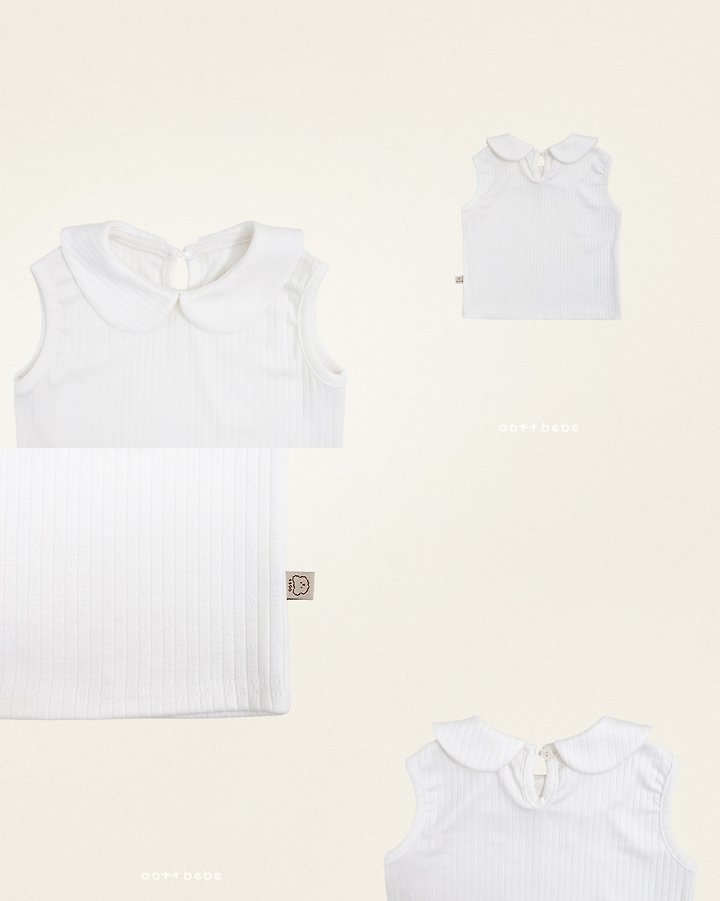 Oott Bebe - Korean Baby Fashion - #onlinebabyboutique - Pastel Sleeveless Collar Tee - 9