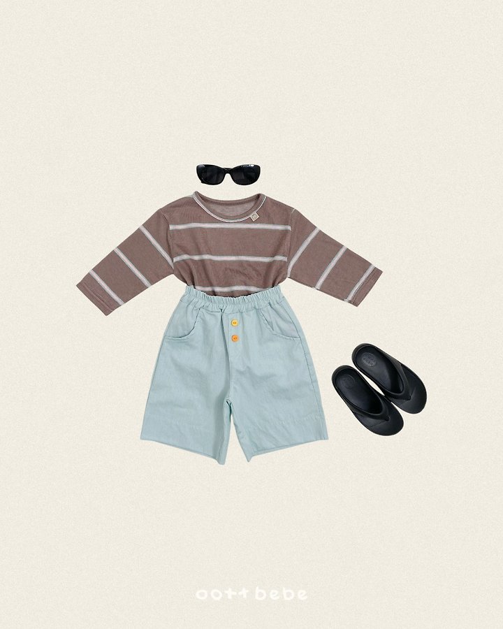 Oott Bebe - Korean Baby Fashion - #onlinebabyshop - TOY Button Shorts - 4