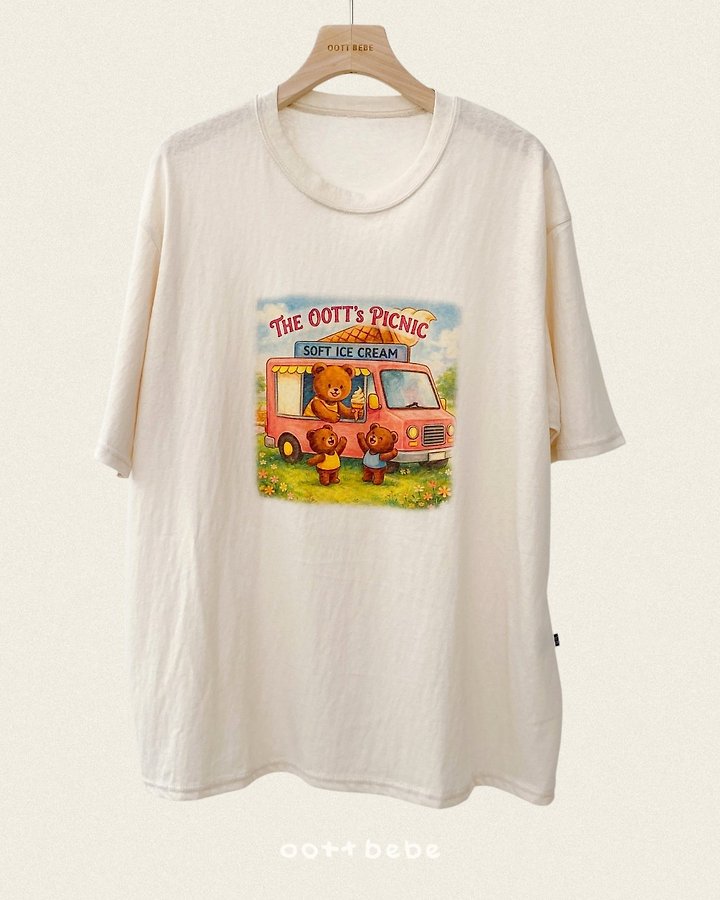 Oott Bebe - Korean Women Fashion - #momslook - Haute Picnic Tee (Mom) - 3