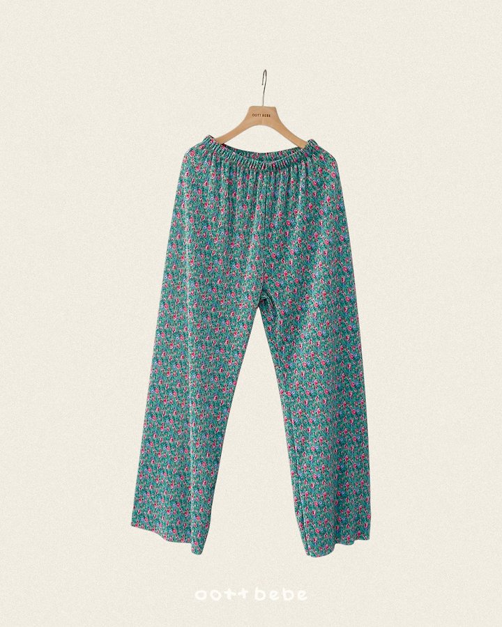 Oott Bebe - Korean Women Fashion - #vintagekidsstyle - Flower Pleats Pants (Mom) - 7