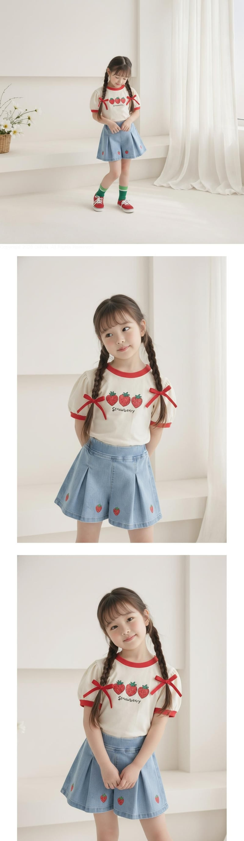 Orange Mom - Korean Children Fashion - #designkidswear - Strawberry Tee (Ivory)