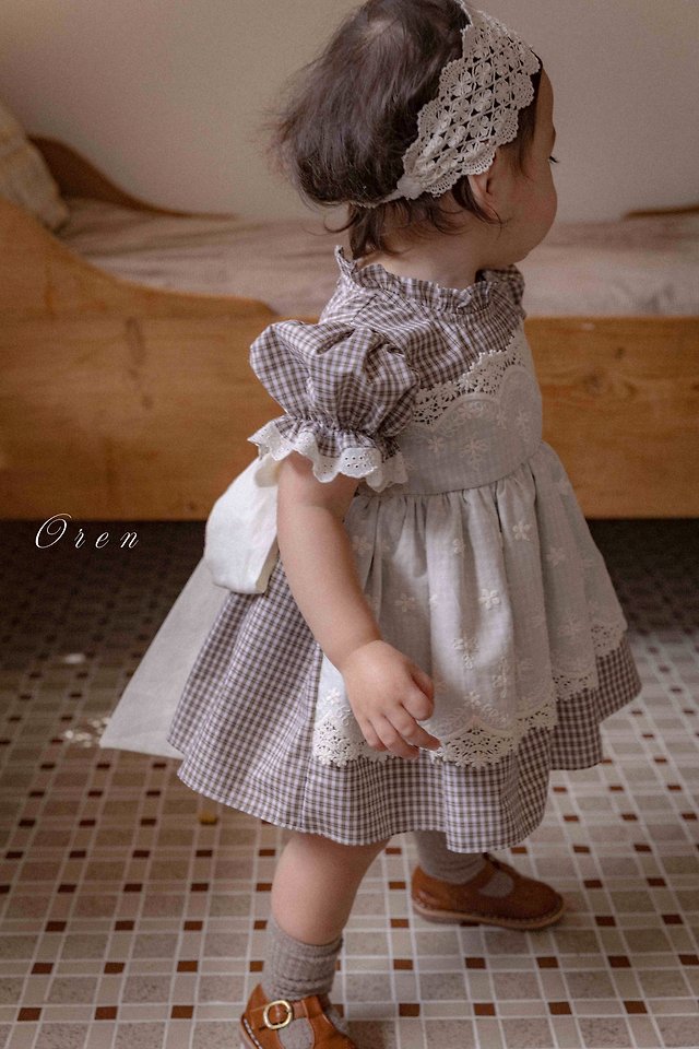 Oren - Korean Baby Fashion - #onlinebabyboutique - Zenya Apron Suit - 10