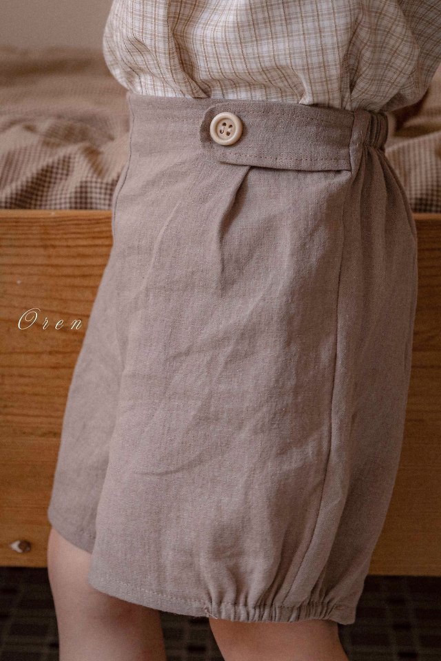 Oren - Korean Children Fashion - #childofig - Noah Double Button Set (Beige Check) - 9