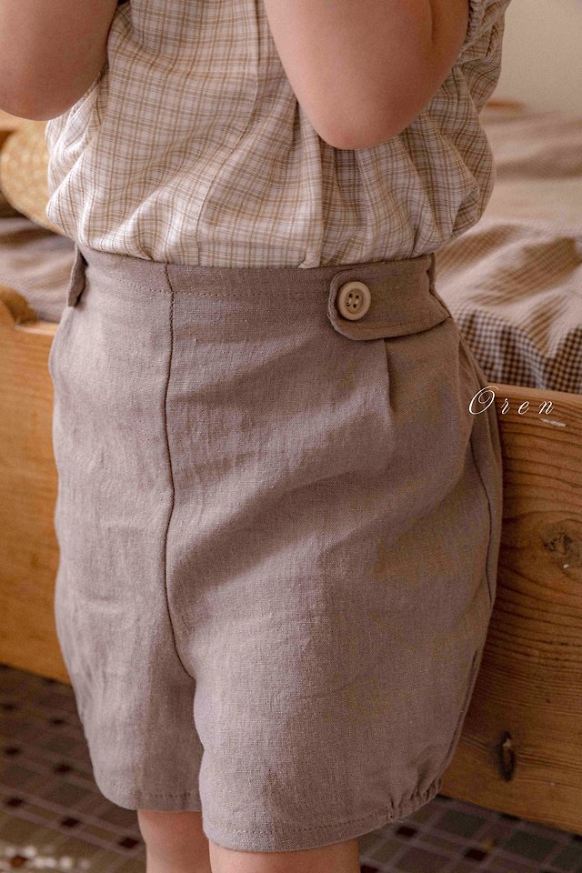 Oren - Korean Children Fashion - #minifashionista - Noah Double Button Set (Beige Check) - 6