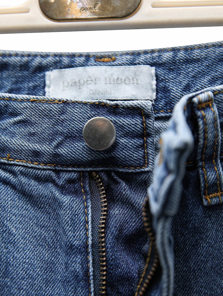 Paper Moon - Korean Women Fashion - #momslook - Classic Raw - Cut Wide Fit Mid Blue Jeans - 12