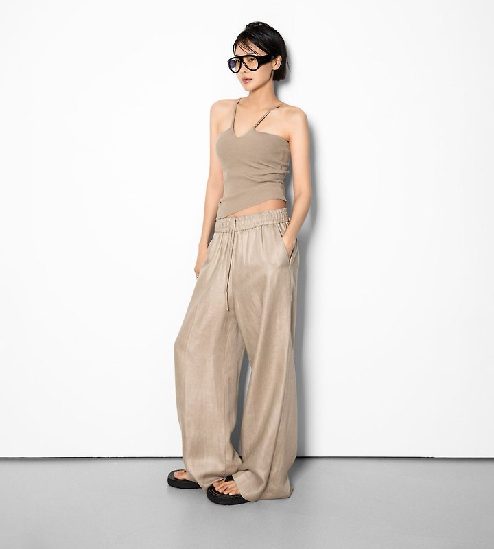 Paper Moon - Korean Women Fashion - #momslook - Linen Drawstring Trousers - 6