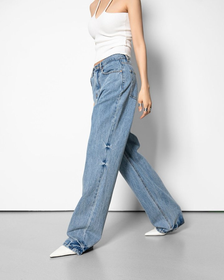 Paper Moon - Korean Women Fashion - #momslook - Classic Domingo Detail Straight Denim Pants - 8