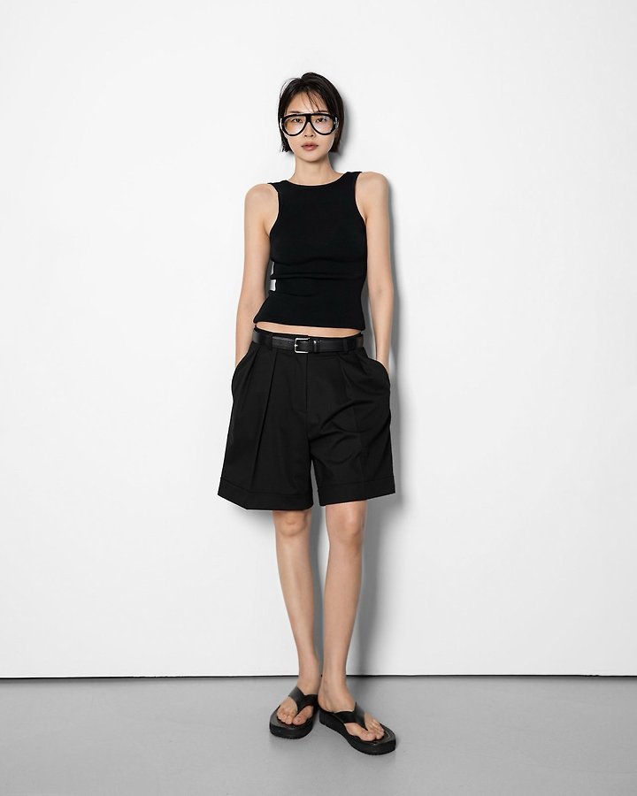 Paper Moon - Korean Women Fashion - #momslook - Classic Back Less Detail Sleeveless Knit Top - 2