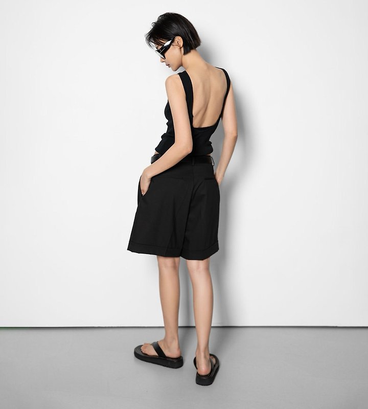 Paper Moon - Korean Women Fashion - #momslook - Classic Back Less Detail Sleeveless Knit Top - 6