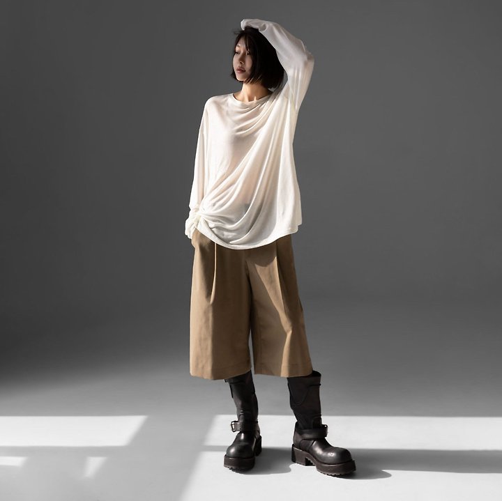 Paper Moon - Korean Women Fashion - #momslook - Classic Oversized Soft Modal Long Sleeved Tee - 3
