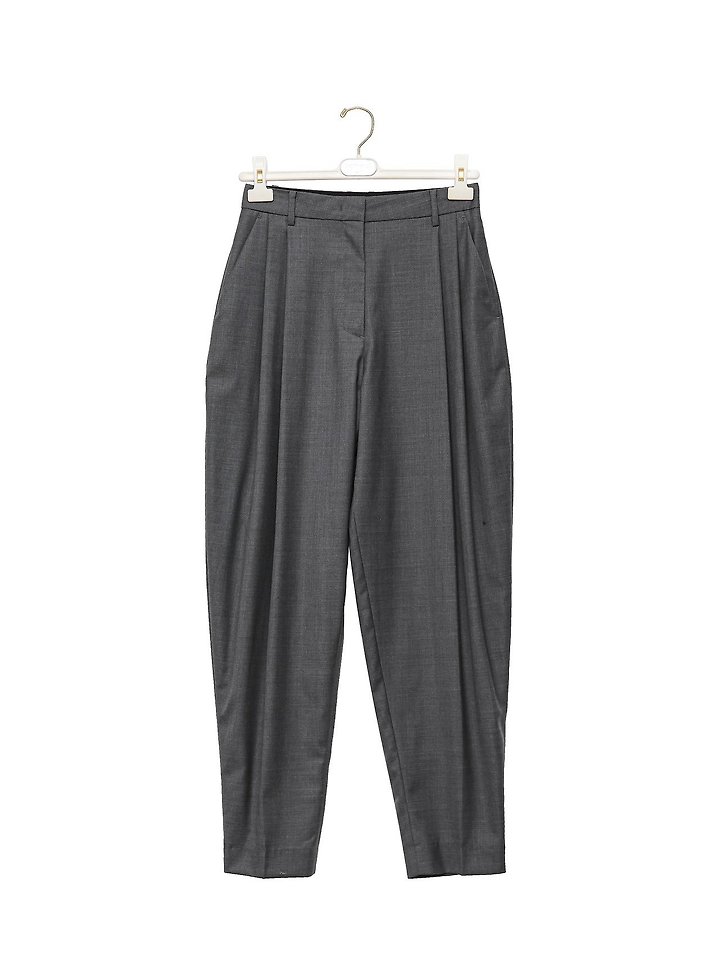 Paper Moon - Korean Women Fashion - #momslook - Double Pintuck Detail Wool Baggy Slacks - 10