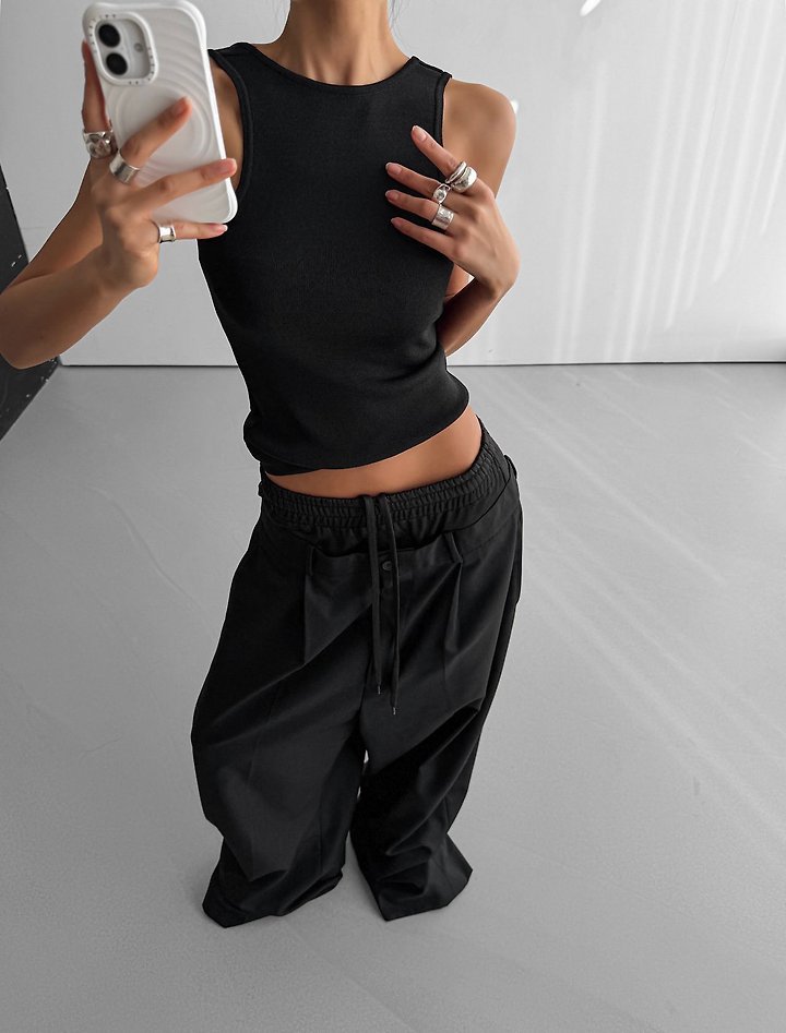Paper Moon - Korean Women Fashion - #momslook - Classic Back Less Detail Sleeveless Knit Top - 3