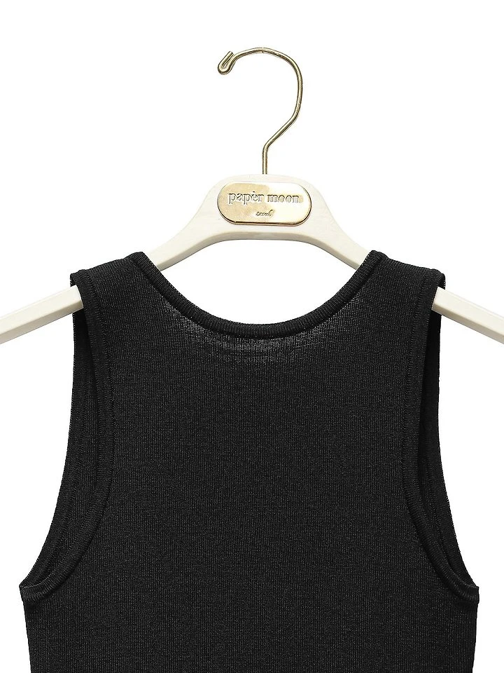 Paper Moon - Korean Women Fashion - #momslook - Classic Back Less Detail Sleeveless Knit Top - 9
