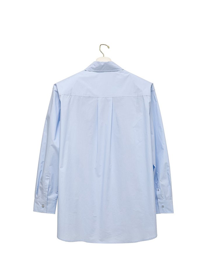 Paper Moon - Korean Women Fashion - #womensfashion - Maxi Oversized Padded Shoulder Cotton Button Down Shirt - 4