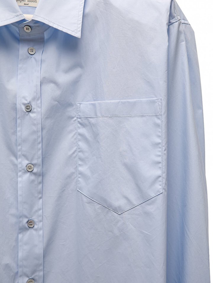 Paper Moon - Korean Women Fashion - #momslook - Maxi Oversized Padded Shoulder Cotton Button Down Shirt - 8