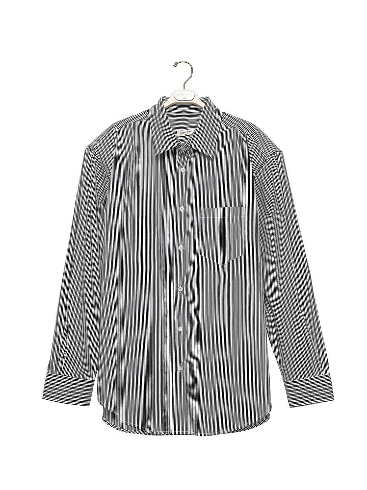 Paper Moon - Korean Women Fashion - #womensfashion - Boyfriend Fit Oversized Striped Button Down Shirt - 4