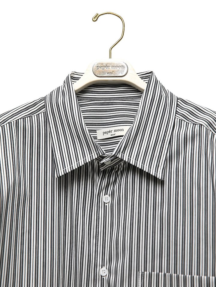 Paper Moon - Korean Women Fashion - #momslook - Boyfriend Fit Oversized Striped Button Down Shirt - 6