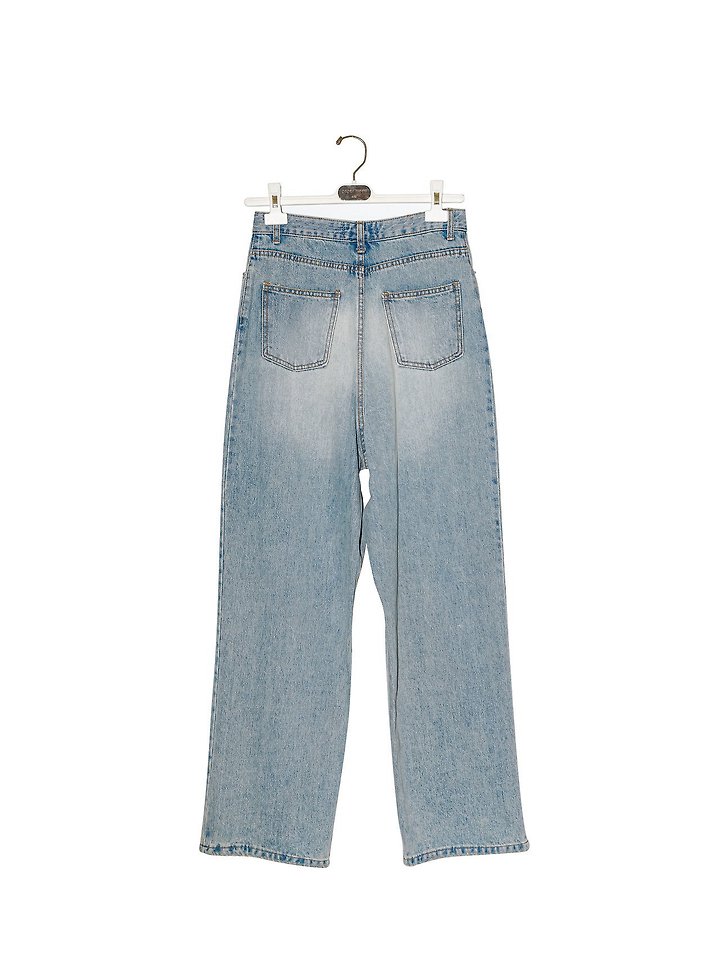 Paper Moon - Korean Women Fashion - #momslook - Wrap Detail Wide Denim Jeans - 5