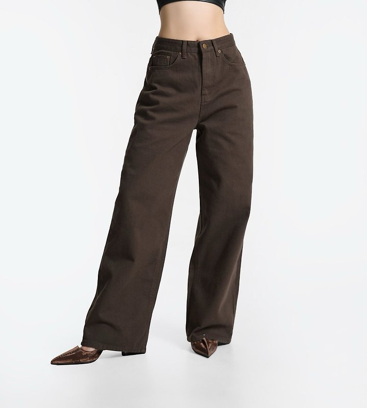 Paper Moon - Korean Women Fashion - #momslook - Color Point Wide Cotton Twill Trousers