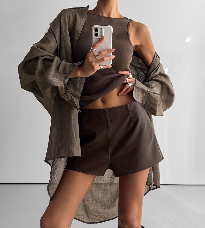 Paper Moon - Korean Women Fashion - #momslook - Vivid Oversized Linen Button Down Shirt