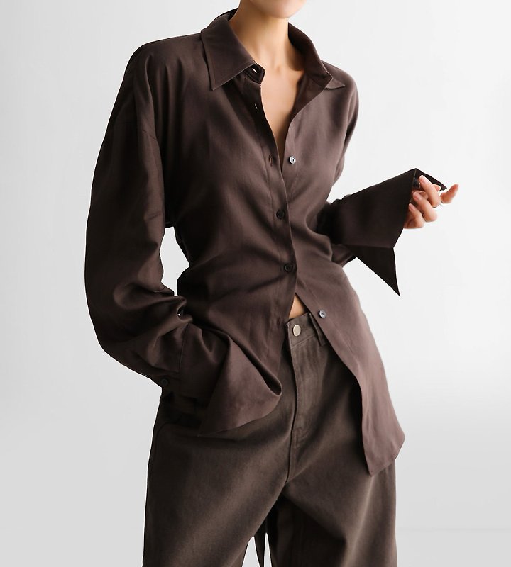 Paper Moon - Korean Women Fashion - #thelittlethings - Back Cut-Out Knot Shirt - 4
