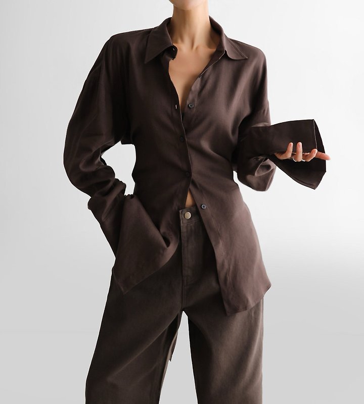 Paper Moon - Korean Women Fashion - #momslook - Back Cut-Out Knot Shirt - 6