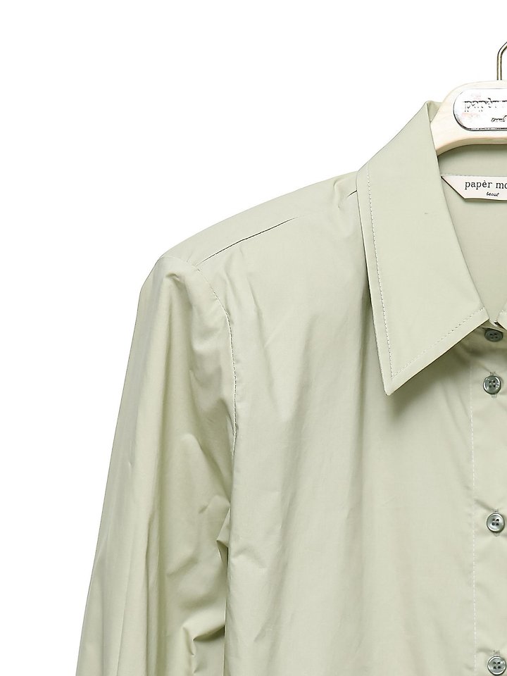 Paper Moon - Korean Women Fashion - #momslook - Wing Cuffs Detail Button Down Shirt - 10