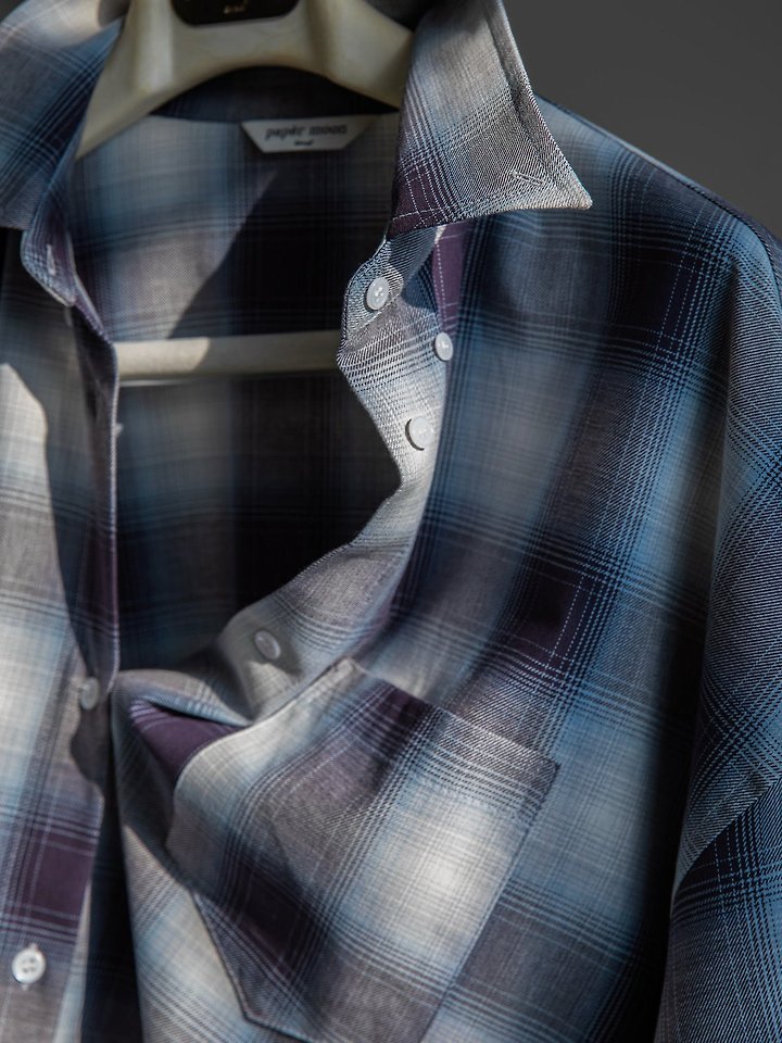 Paper Moon - Korean Women Fashion - #womensfashion - Oversized Plaid Check Button Down Shirt - 4