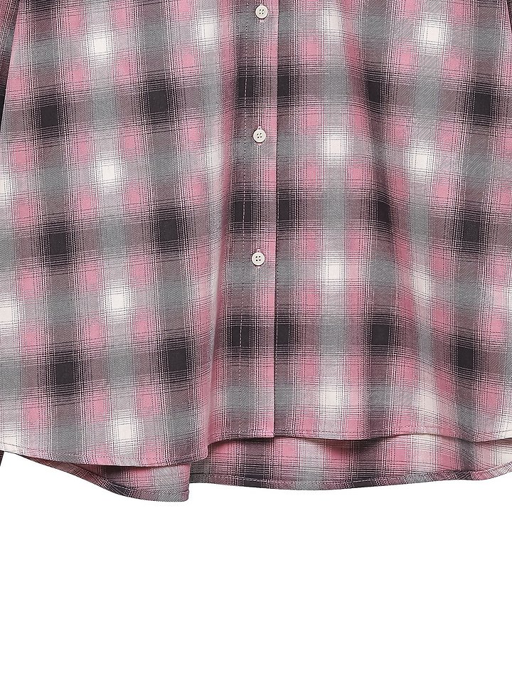 Paper Moon - Korean Women Fashion - #momslook - Oversized Plaid Check Button Down Shirt - 8