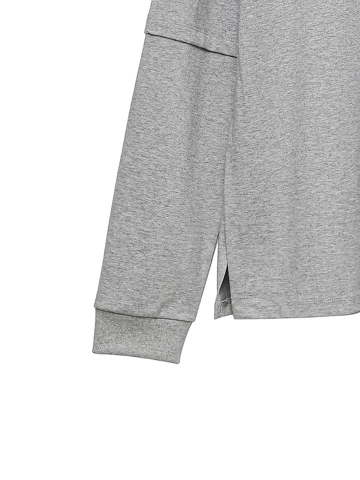 Paper Moon - Korean Women Fashion - #momslook - Layered Sleeve Side Slit Tee - 12