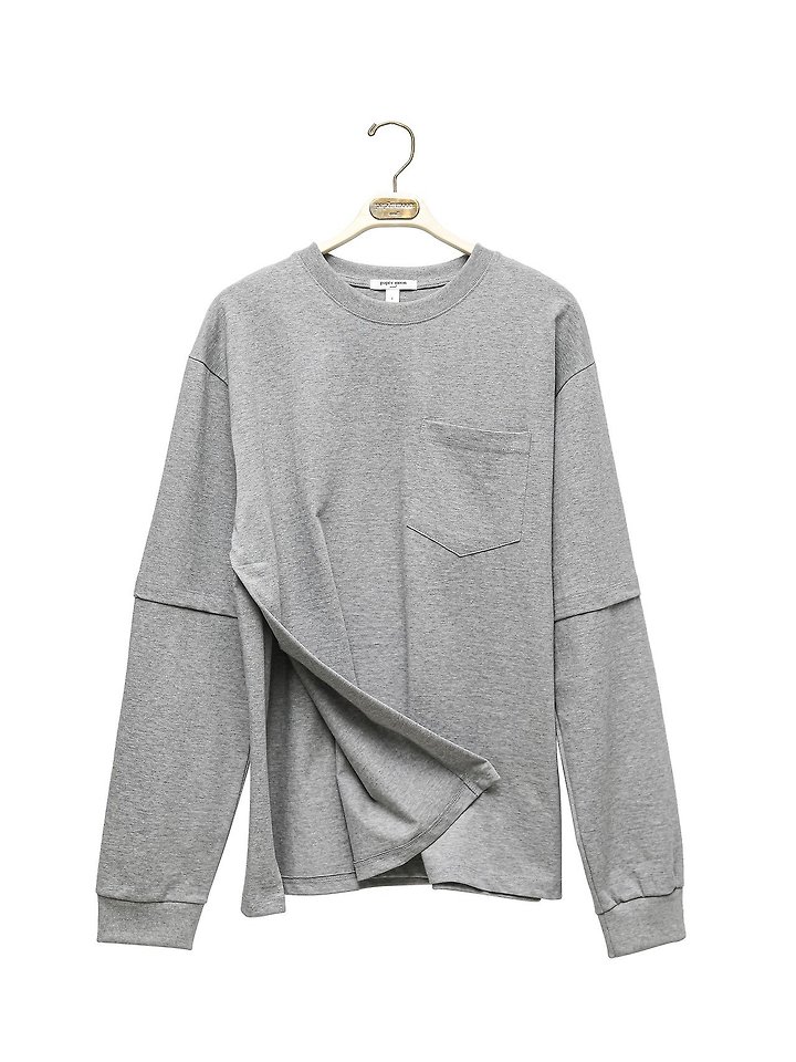 Paper Moon - Korean Women Fashion - #momslook - Layered Sleeve Side Slit Tee - 8