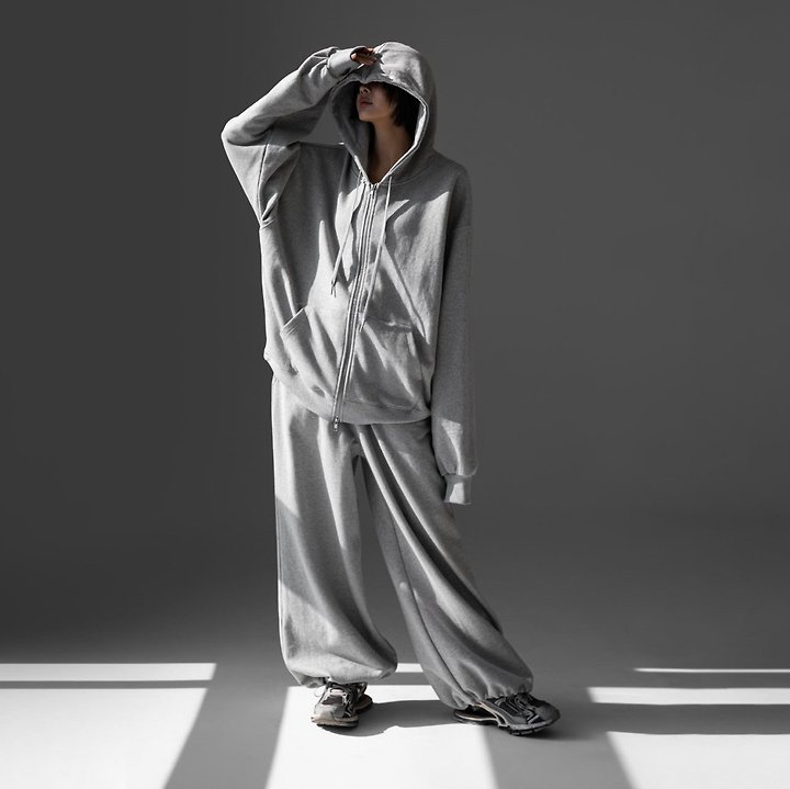 Paper Moon - Korean Women Fashion - #momslook - Classic Oversized Two Way Zipped Up Hoodie