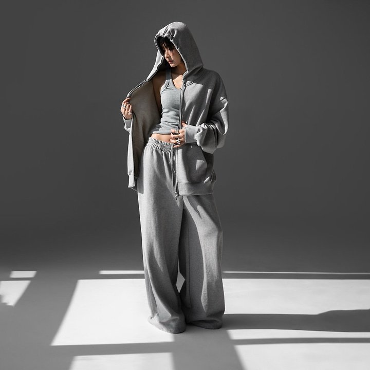 Paper Moon - Korean Women Fashion - #momslook - Classic Oversized Two Way Zipped Up Hoodie - 3