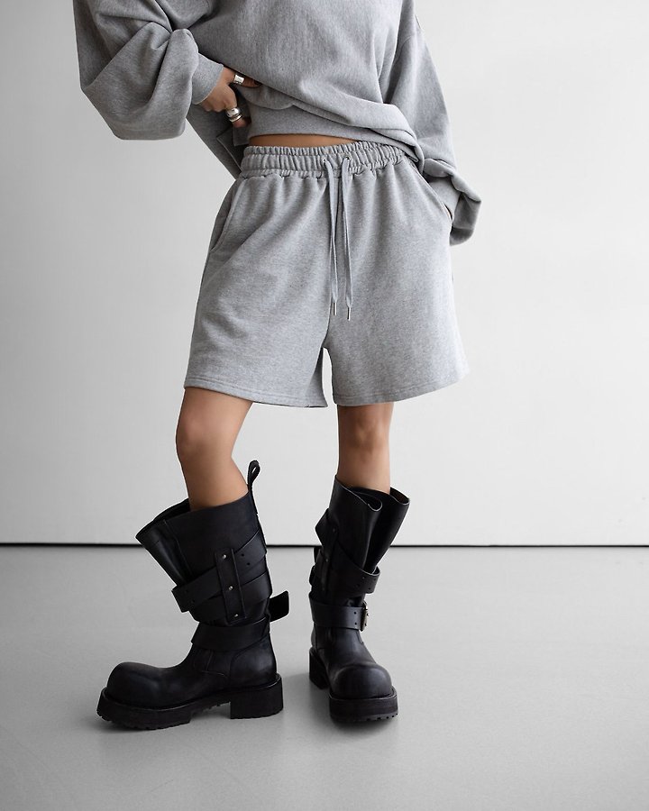 Paper Moon - Korean Women Fashion - #momslook - Heritage Sweat Short - 2