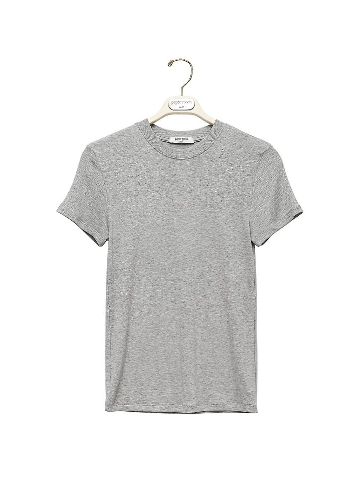 Paper Moon - Korean Women Fashion - #momslook - Ribbed Slim Crewneck Basic Tee - 5