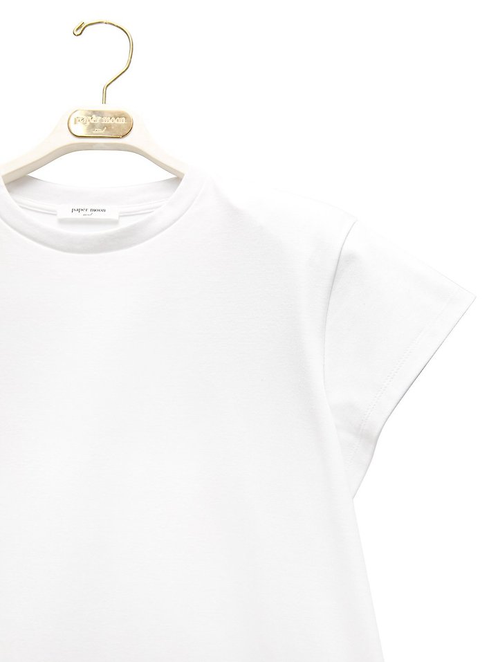 Paper Moon - Korean Women Fashion - #momslook - Padded Shoulder Wing Sleeves Tee - 11